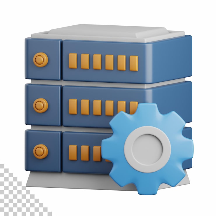 PSD 3d rendering data integration isolated useful for cloud, network, computing, technology, database, server and connection design element