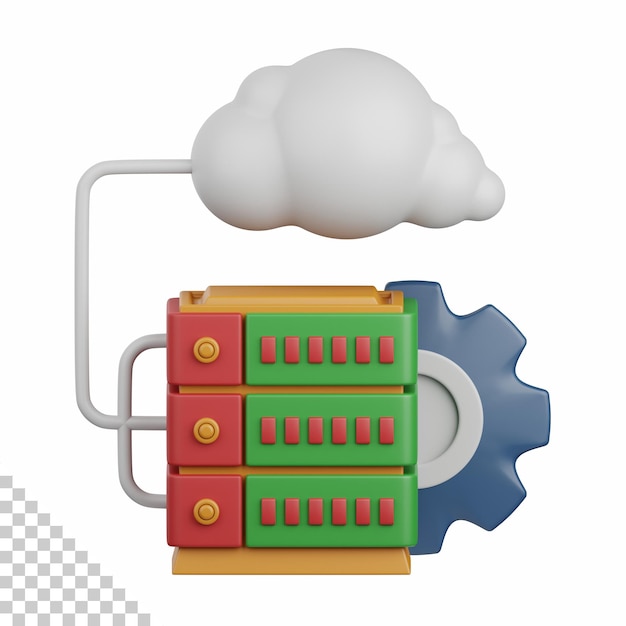 PSD server di database di rendering 3d isolato utile per la progettazione di denaro e finanza web di analisi aziendale