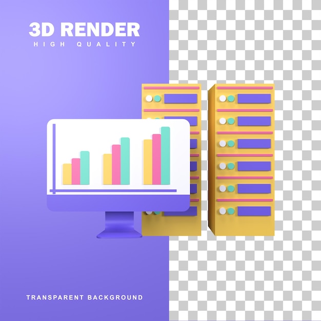 3D Rendering Datacenter Koncept.