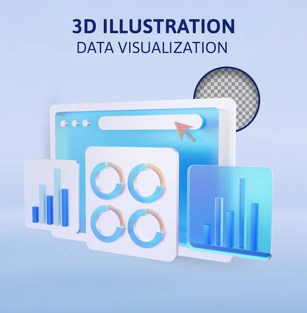 3D-rendering datavisualisering illustration