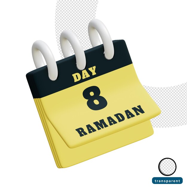 PSD 3d rendering day 8 ramadan calendar