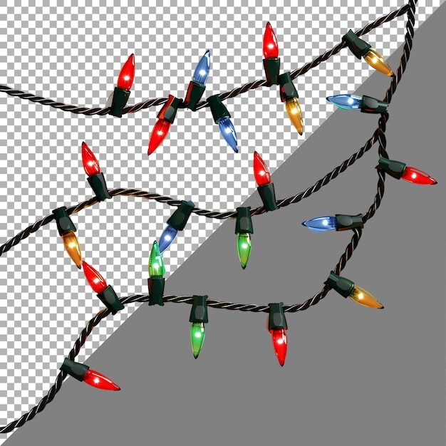 PSD 3d rendering of a decorative colorful lights on transparent background ai generated