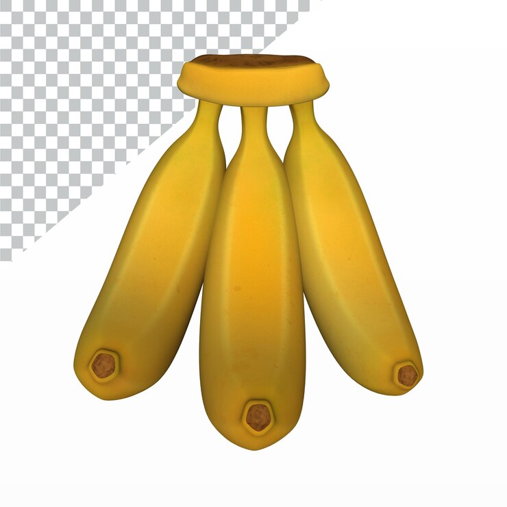 PSD 3d rendering of delicious banana 3d icon banana design illustration