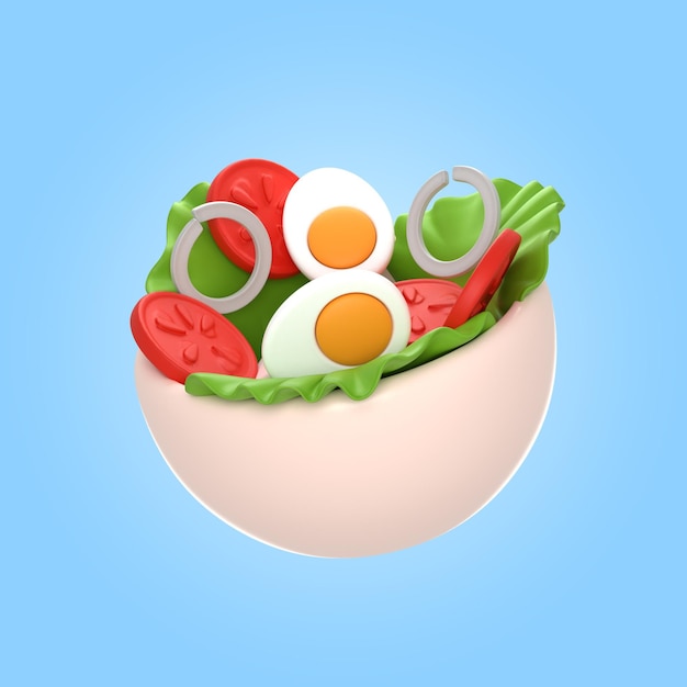 3d rendering of delicious salad