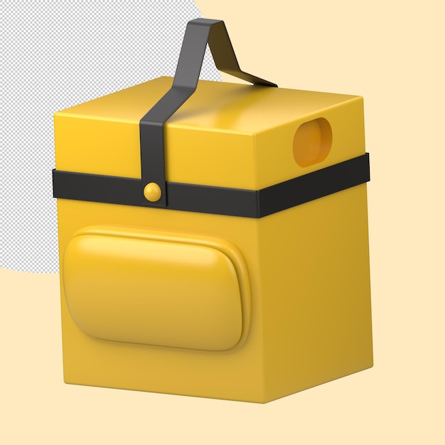 PSD 3d rendering of delivery ba icon isolated on cleare background