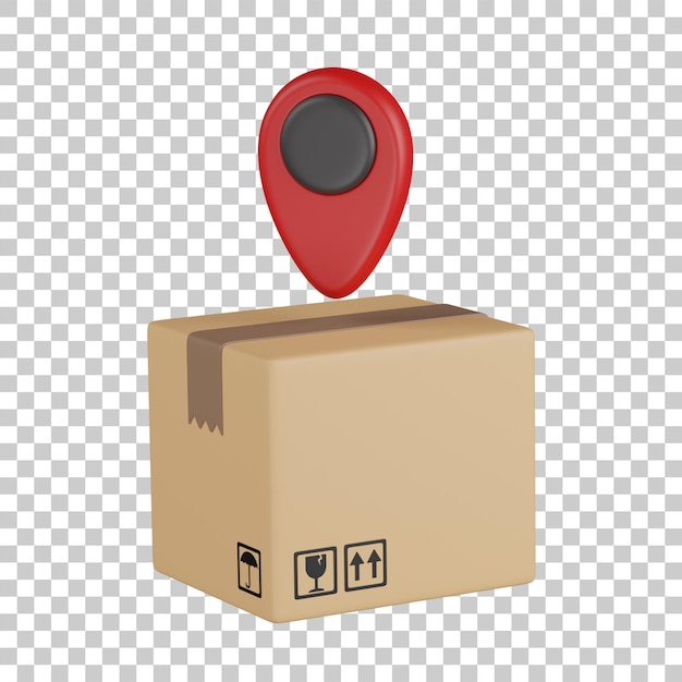 3d-rendering Delivery Location Tracking illustratie