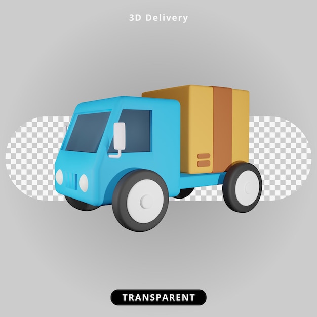 3d rendering delivery truck illustration