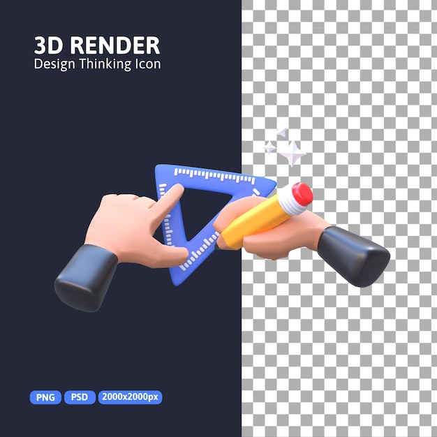 3d Rendering - Design Thinking Design Process Icon