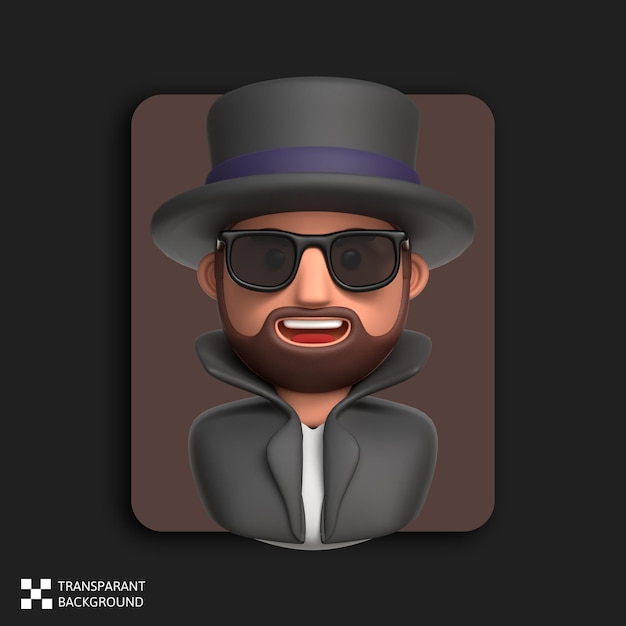 3D-rendering Detective Beroep Mannelijke Avatar