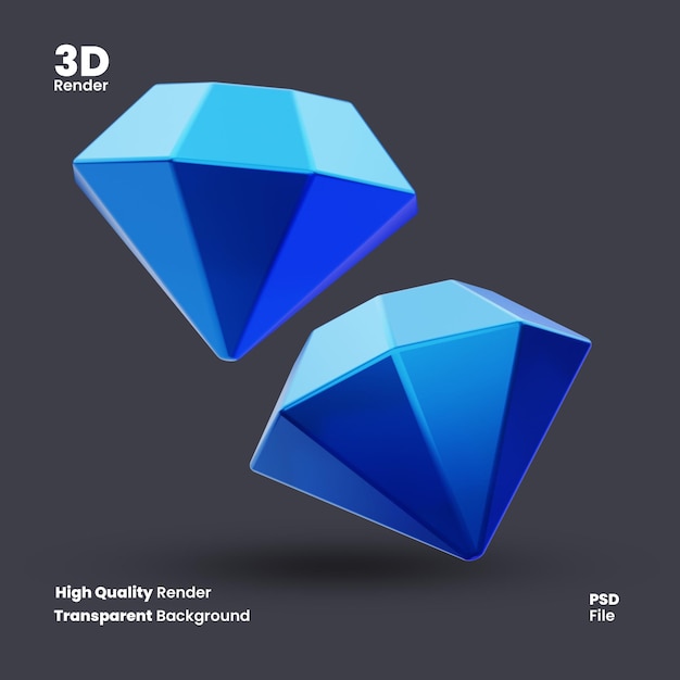 다이아몬드의 3D 렌더링