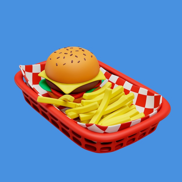 PSD 3d rendering of diner restaurant item