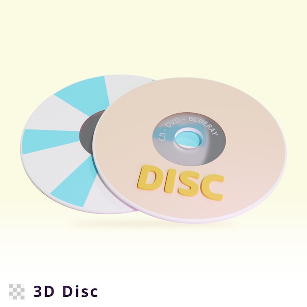 PSD 3d rendering disc illustration