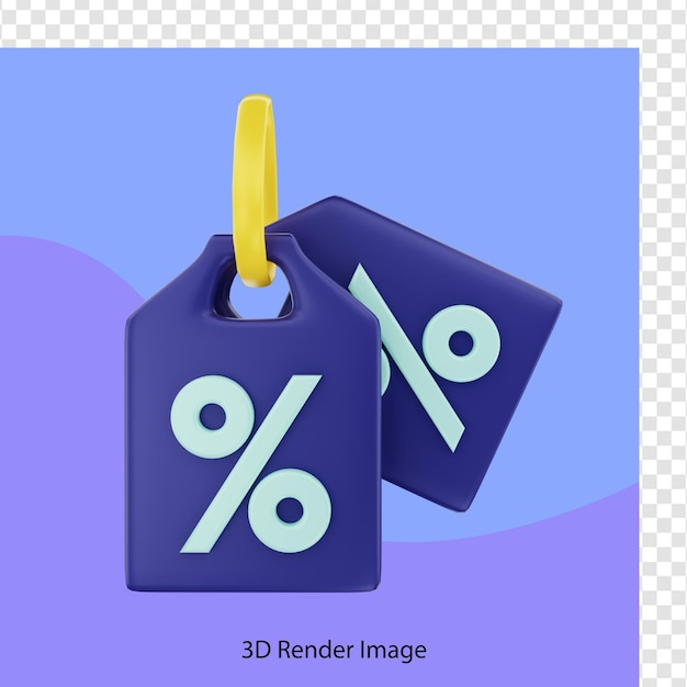 3d rendering of discount coupon icon