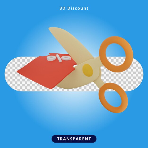 3d rendering discount offer illustration