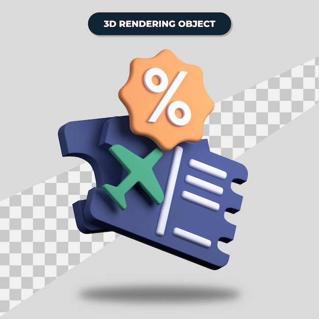 Sconto sul rendering 3d dei biglietti aerei