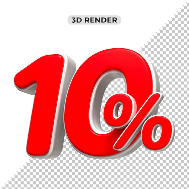 3D Rendering dla Kompozycji 10 procent Koncepcja Liczbowa