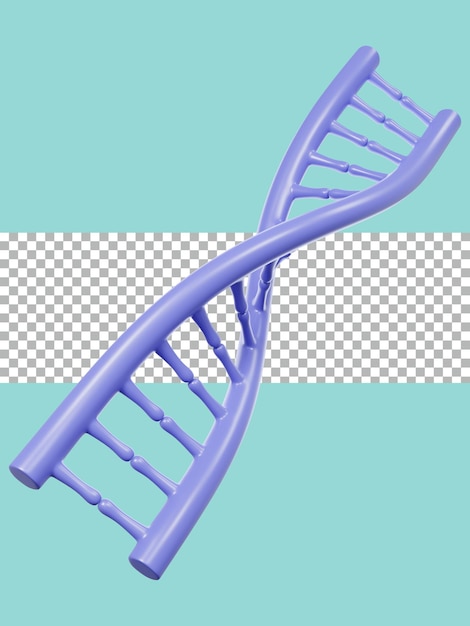 PSD 3d rendering dna model tranparent premium psd