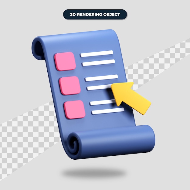 PSD 3d rendering document icon