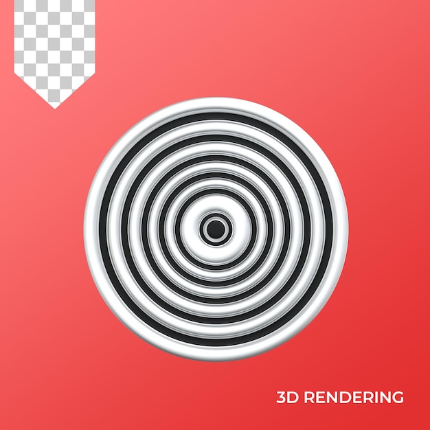 3d-rendering doelbordpictogram premium psd