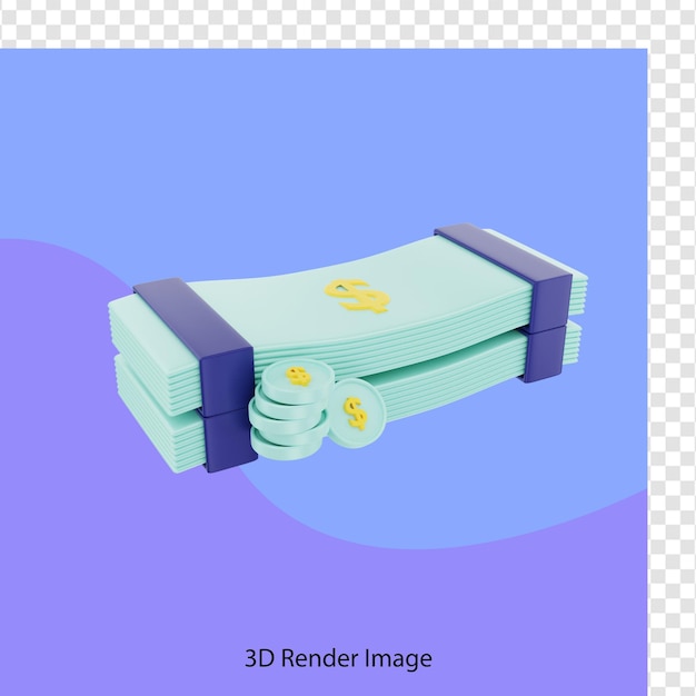 PSD 3d rendering of dollar banknotes