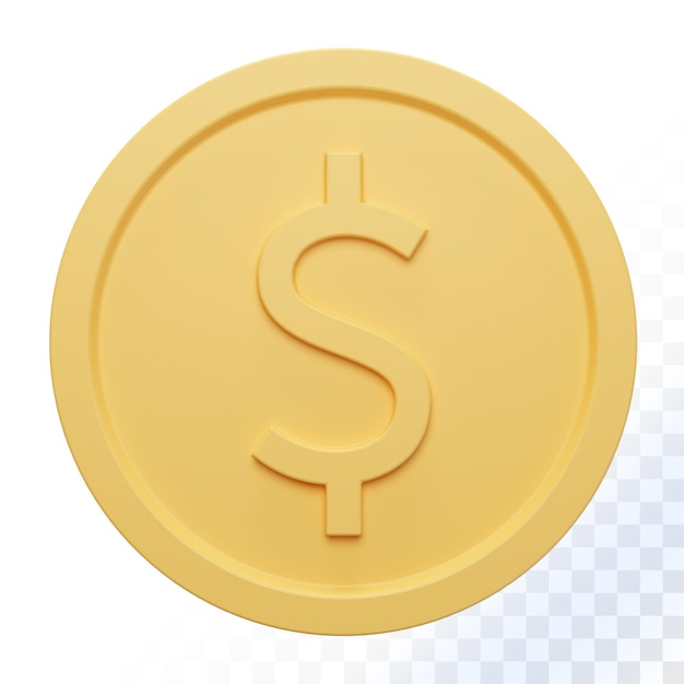 3d rendering dollar gold coin