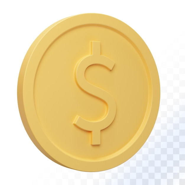 Moneta d'oro del dollaro del rendering 3d