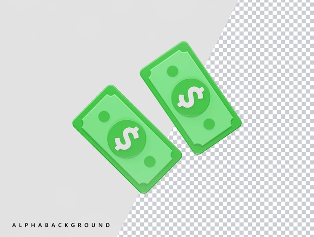 3d rendering dollar icon 3d