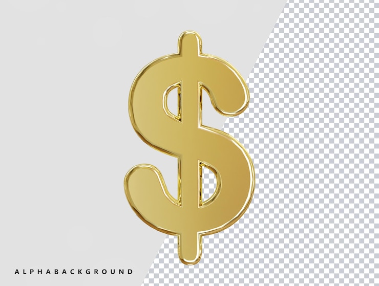 PSD 3d rendering dollar icon element