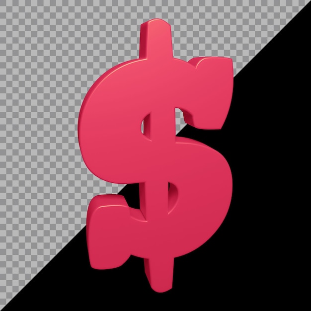 Rendering 3d del simbolo del dollaro