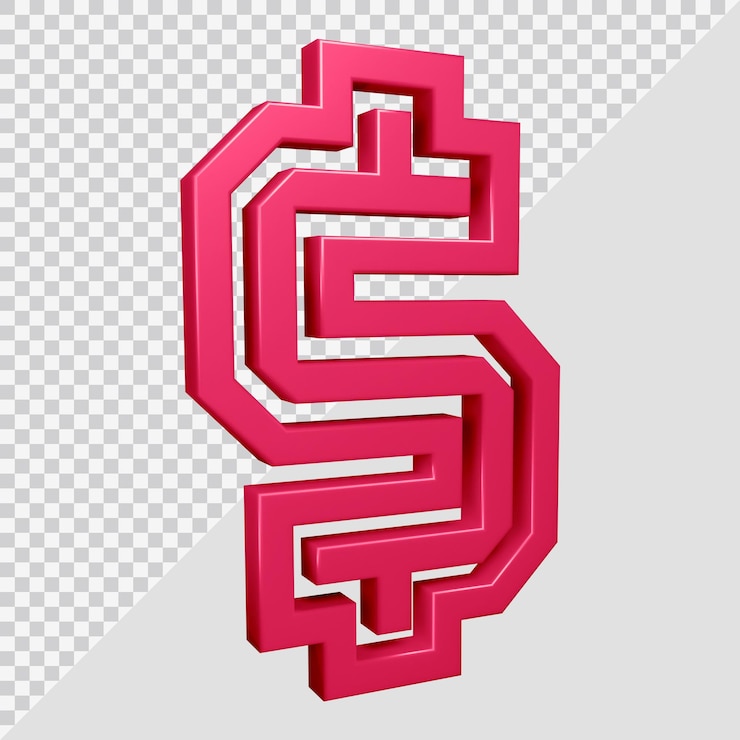 PSD 3d 顯示美元符號的圖像