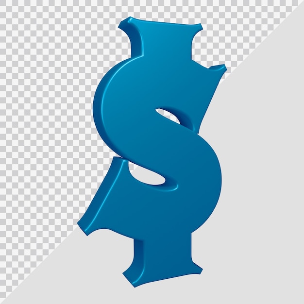 PSD 3d rendering of dollar symbol