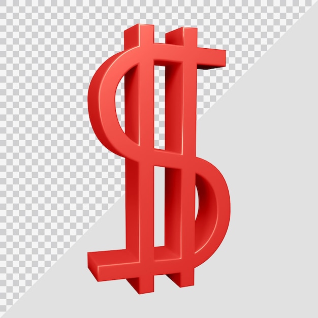 3d rendering of dollar symbol