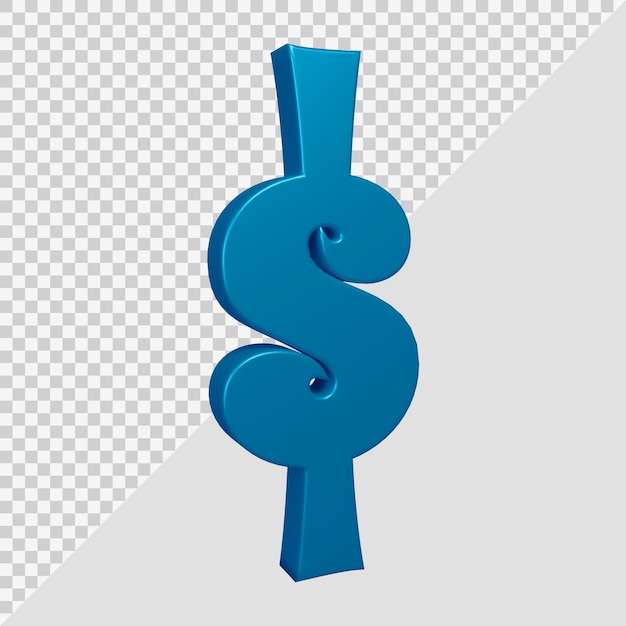 PSD 3d rendering of dollar symbol