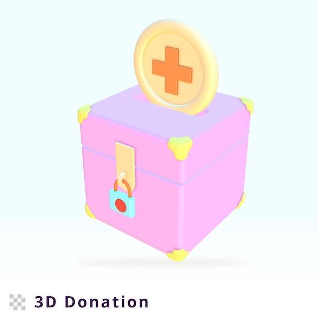 Illustrazione della donazione di rendering 3d