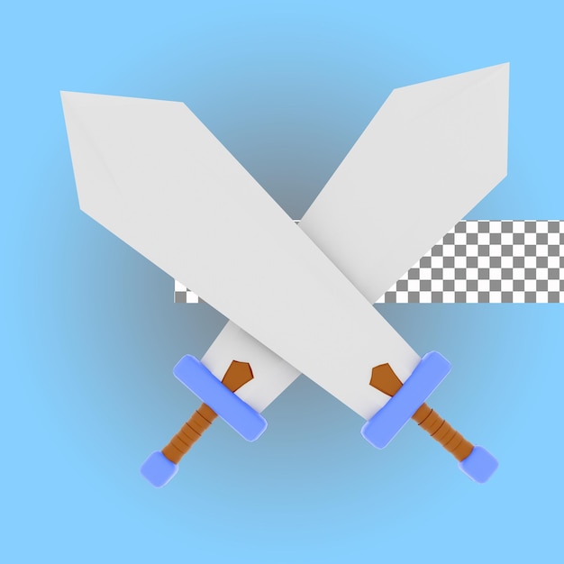 3d rendering of double swords