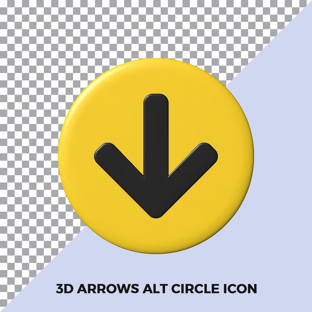 PSD rendering 3d dell'icona alt freccia giù isolata