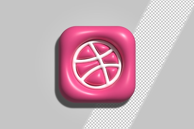 3d rendering of dribbble icon premium psd