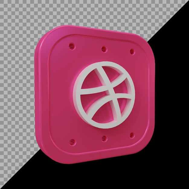 3d rendering of dribble icon