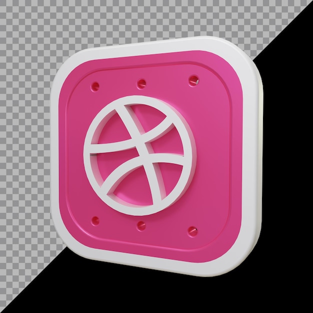 PSD 3d rendering of dribble icon