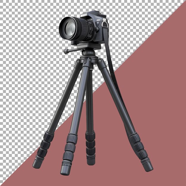 투명한 배경에 서 있는 DSLR 카메라의 3D 렌더링