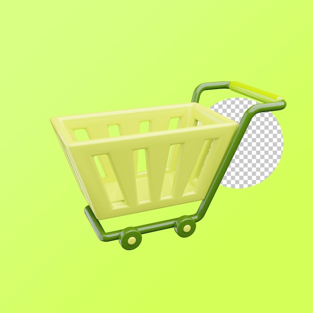 3D-rendering E-commerce Illustratie winkelwagen