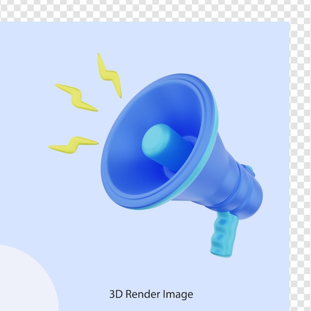 3d rendering e commerce megaphone