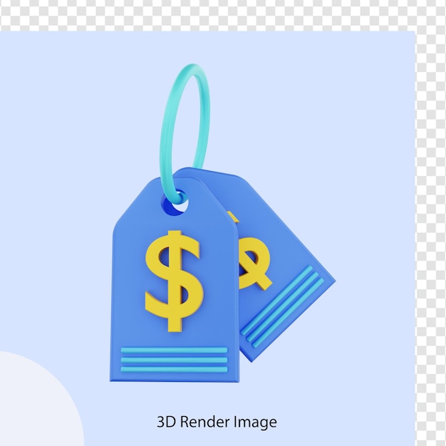 3d rendering e commerce price tag