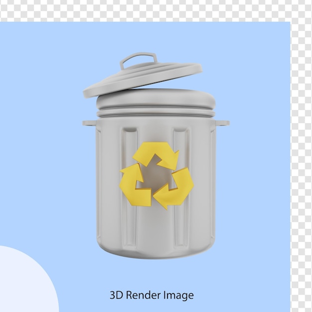 3d rendering of earth day recycling bin