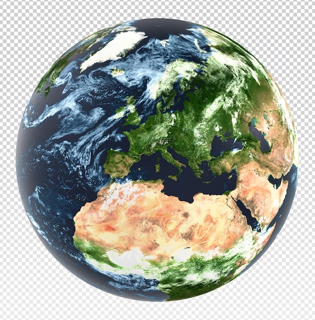 3d rendering earth on europe perspective