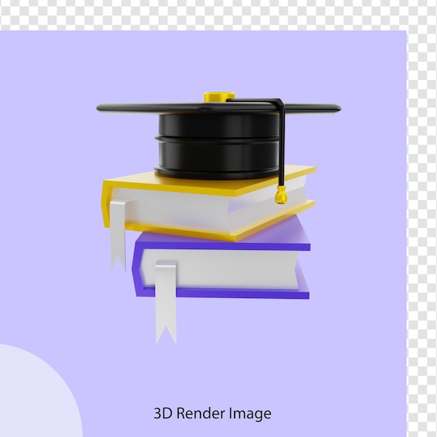 3d rendering of educational gowns and books