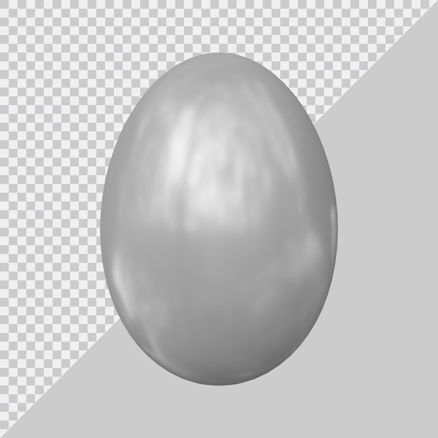 PSD 3d rendering of egg with silver style