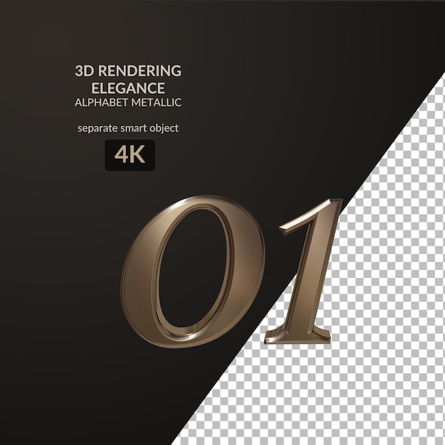 3d rendering elegance metallic alphabet script