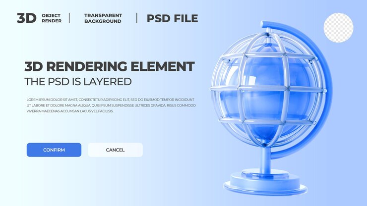 PSD 3d 렌더링 요소 배너