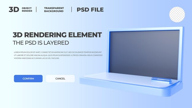 3D rendering element banner